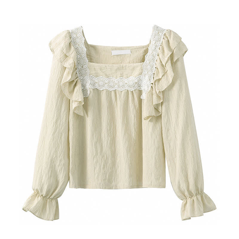 Loose Waist Flouncing Skirt High Pleated Shirt