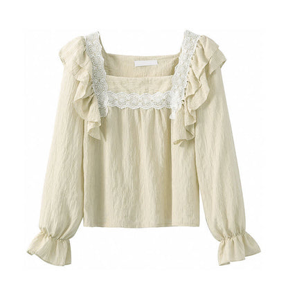 Loose Waist Flouncing Skirt High Pleated Shirt