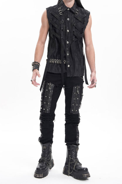 Gothic Pants with Eyelets, Chains, and Studs