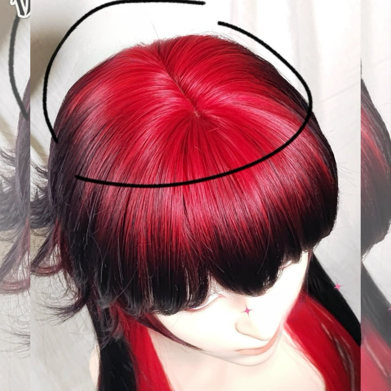 Red Moon Black Red Wig ON1279