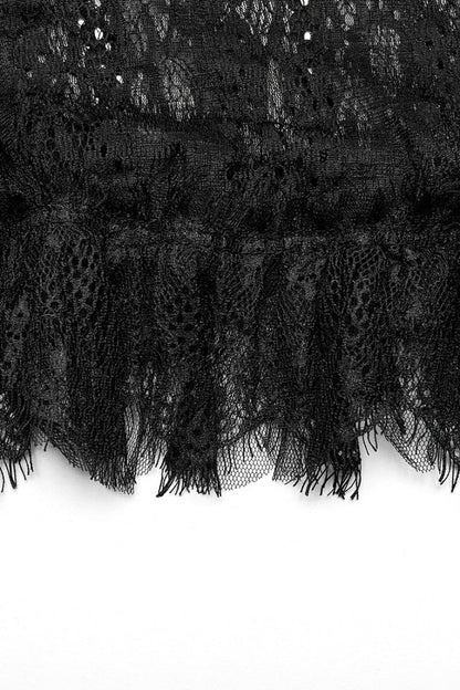 Ripped Gothic Skirt with Lace Accents