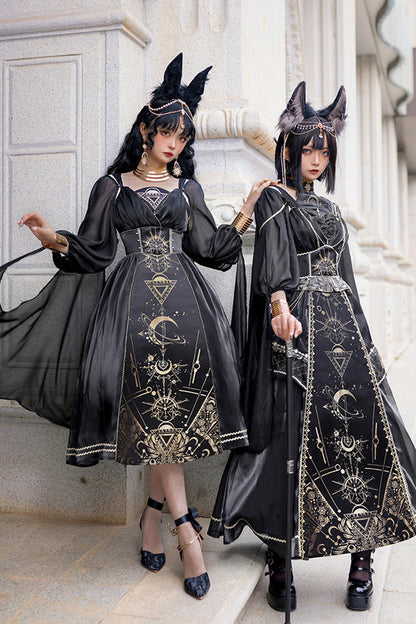 Printed Hot-Stamped Gothic Mini JSK Dress