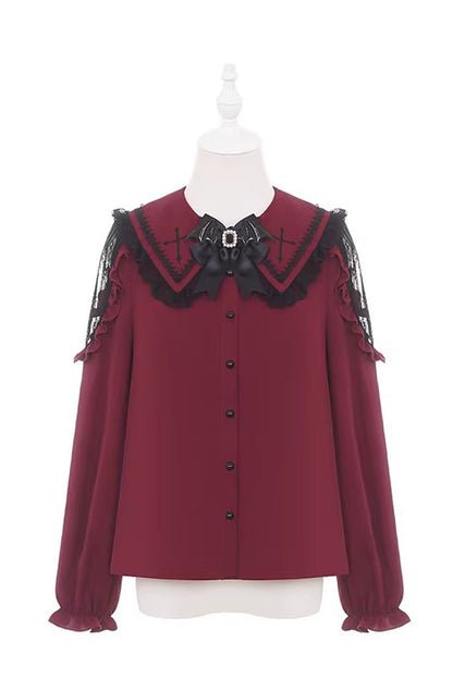 Showa Cake Witch Lolita JSK with Lace-Up Back - Noir