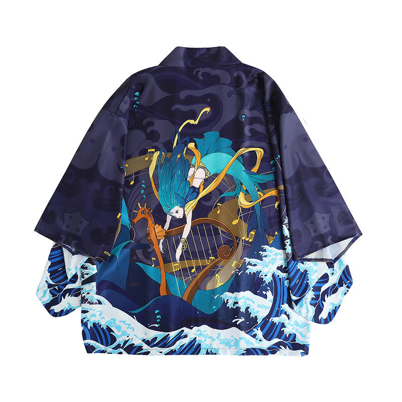 Cardigan ample imprimé anime marin kimono vêtements d'extérieur