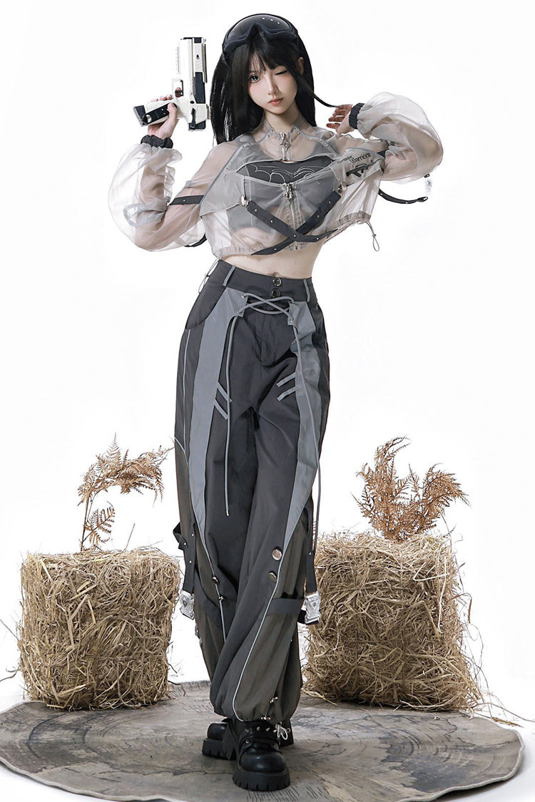 Infinite Battlefield Long Sleeves Printed Techwear Style Gothic Handsome Ouji Lolita Set