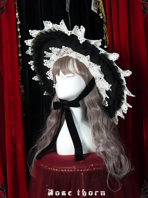 Black Halloween Lace Witch Hat