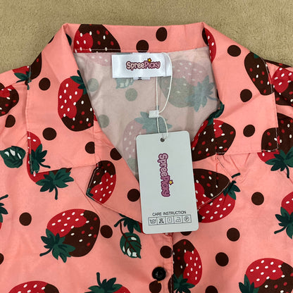 SpreePicky Rosa Kawaii Erdbeerbluse S12690