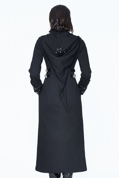 Inverted Pentagram Print Longline Gothic Overcoat