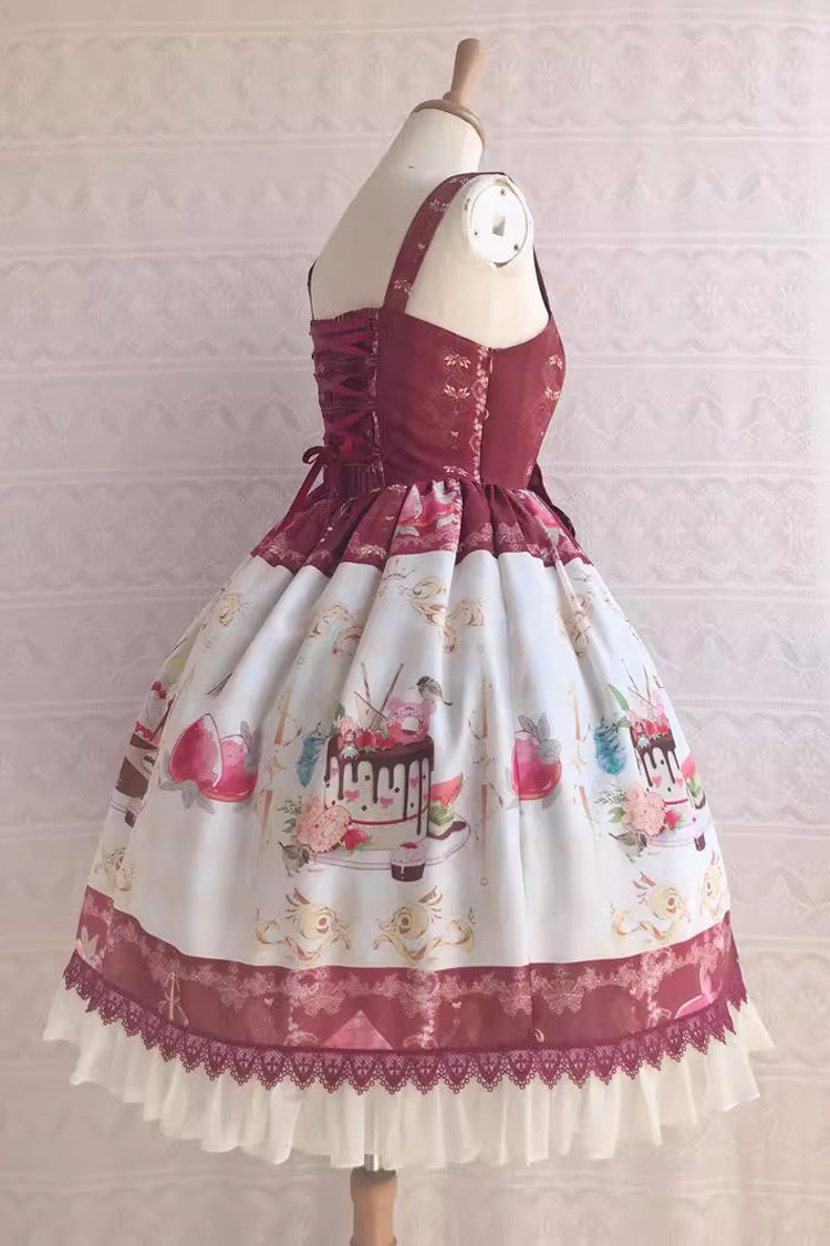 Cool Summer Dessert Print Ruffle Cardigan Jsk - Sweet Lolita