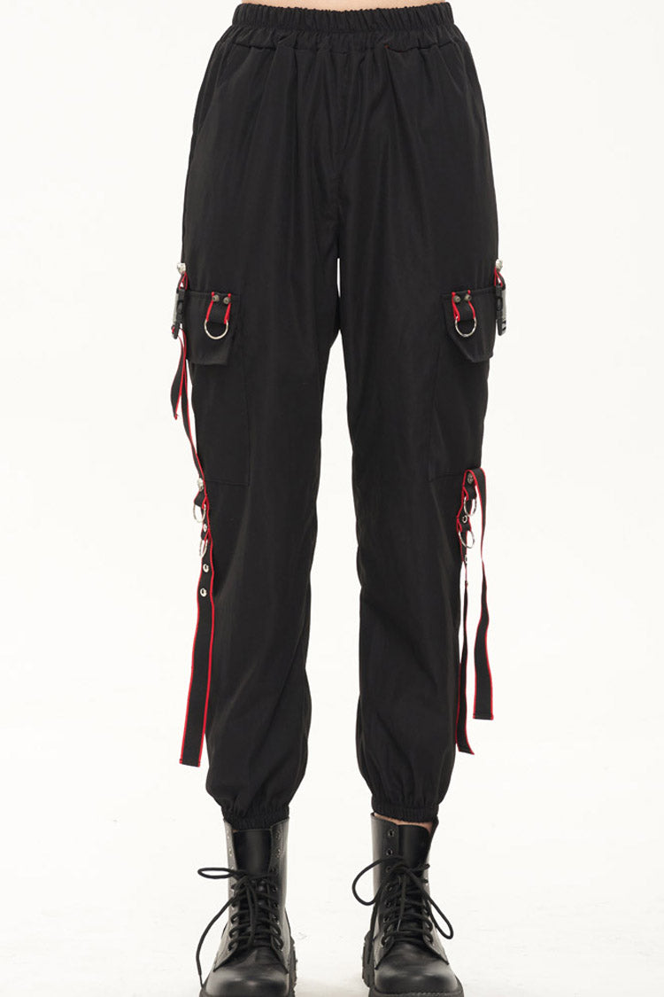 Womens Long Pants with Skull Webbing
