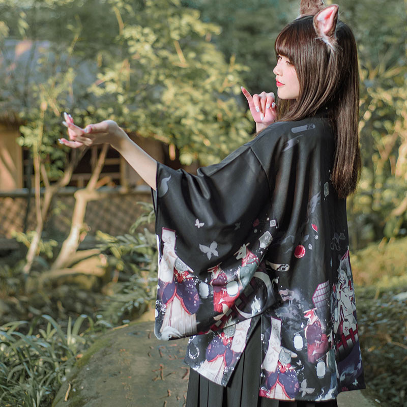 Cardigan ample vintage anime kimono vêtements d'extérieur