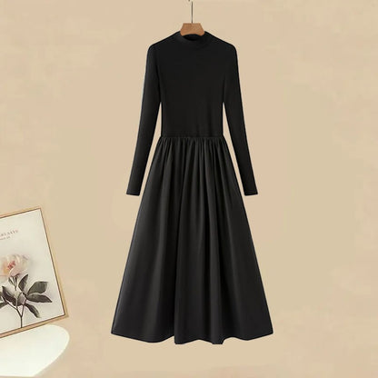 Sweater Pieces Dress Set Knit Two Black