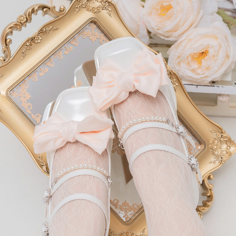 Kawaii Mary Janes Lolita Schuhe mit hohen Absätzen und Schleife