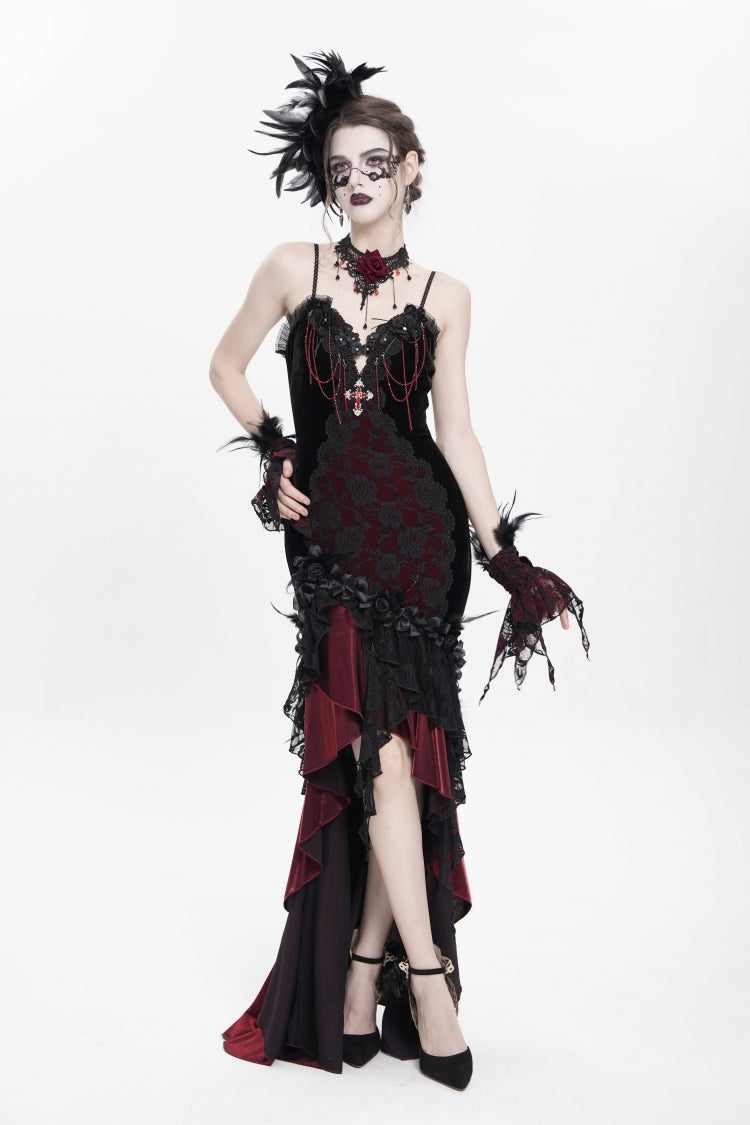 Off Shoulder Sleeveless Hanayome Embroidered Lace Gothic Jsk Dress