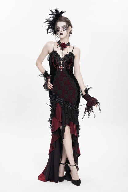Off Shoulder Sleeveless Hanayome Embroidered Lace Gothic Jsk Dress