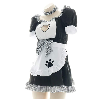 Love Heart Hollow Maid Lingerie Set