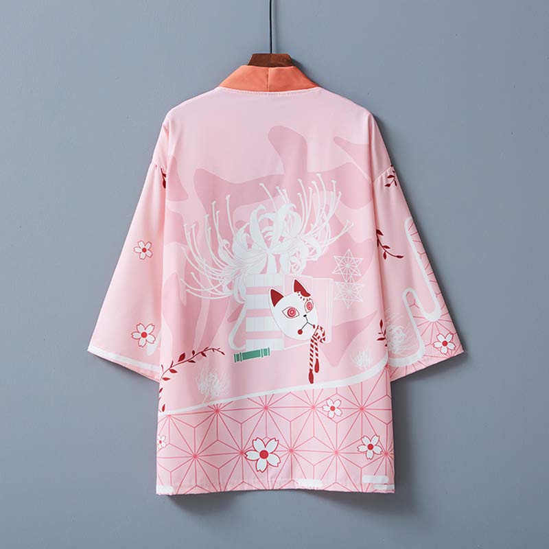 Vintage Kawaii Karierte Kimono Oberbekleidung 