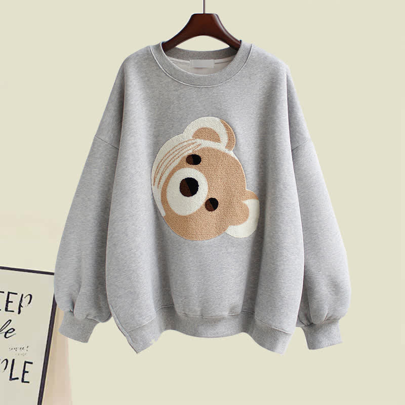 Draw Sweatshirt Pants String Cute Casual Bear