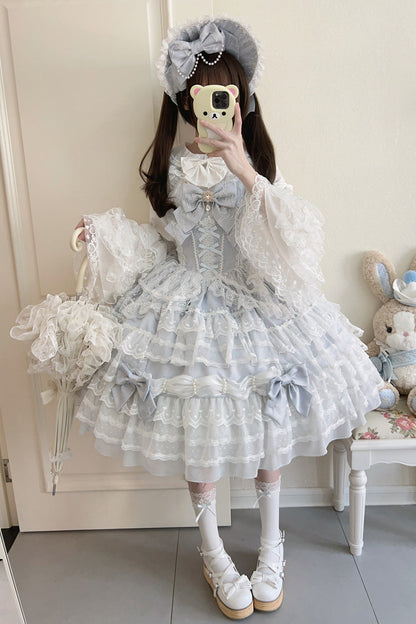 Blue Dream Prologue Doll Multi-Layered Bow Lace Dress