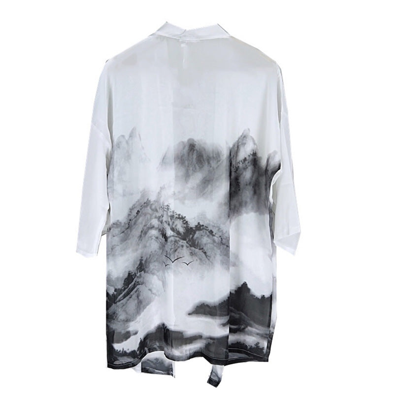 Vintage Ink Painting Kimono Outerwear