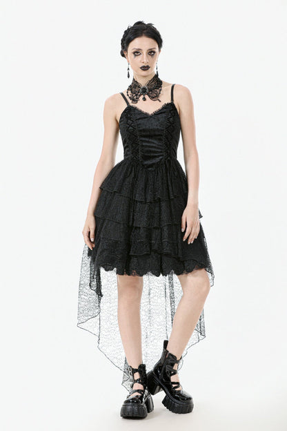 Fishtail Lace Gothic Slip Dress for Graduation