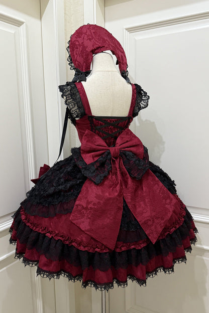 Rose Princess Ballet Lolita JSK with Bow and Lace - Noir