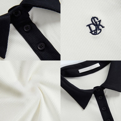 Blossom Skirt T-Shirt Print Split Polo Set