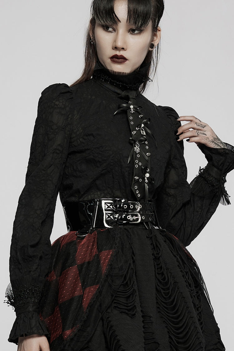 Steampunk Belt with Detachable Faux Leather and Metal Buckle for Her