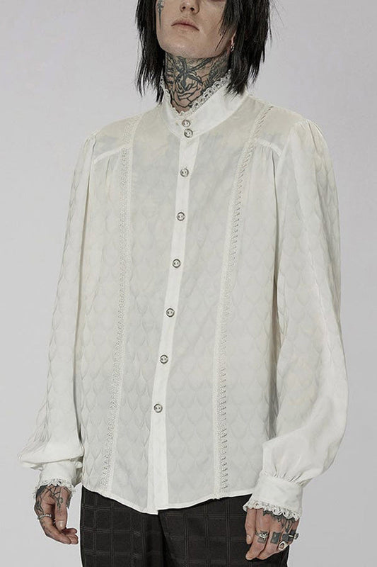 Dragon Scale Jacquard Punk Turtleneck Shirt