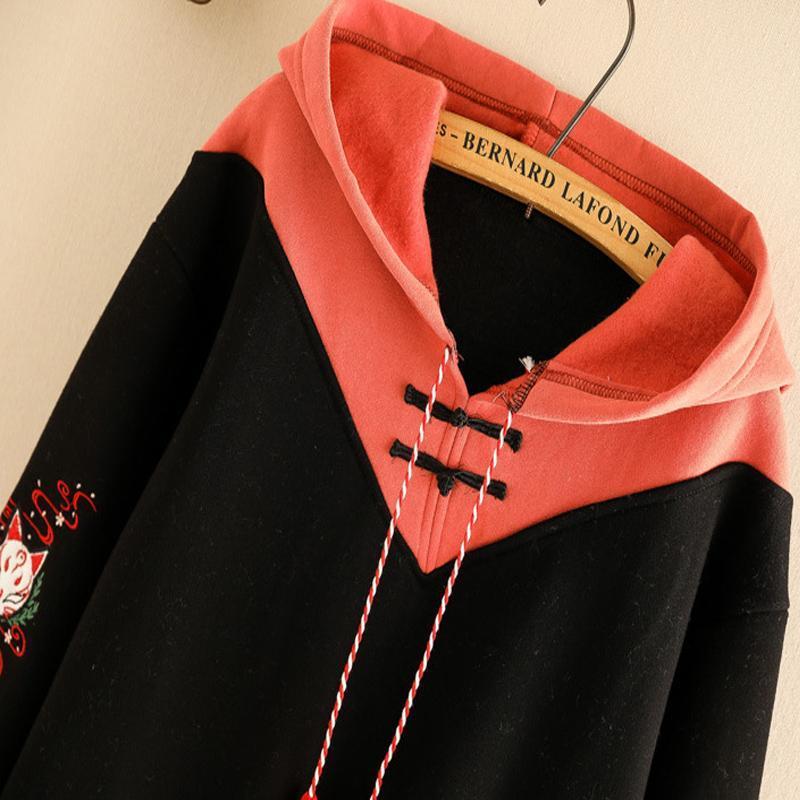 Cartoon Fox Tassel Drawstring Hoodie SP19693