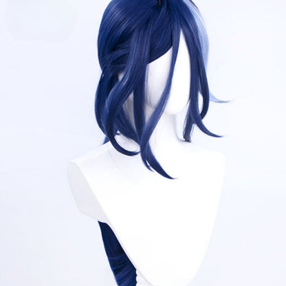 Genshin Impact Fontaine Clorinde Perruque Cheveux Longs Bleu Foncé Cosplay ON1475