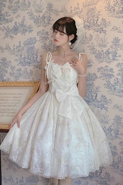 Embroidered Hanayome Bow Sweet JSK Dress