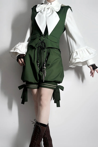 Emerald Rabbit Feather Rabbit Ears Hooded Sweet Prince Ouji Lolita Cloak Coat