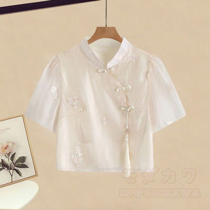 Tassels Set Loose Two Buckle Pieces Top Shorts Vintage