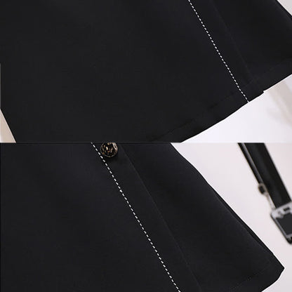 High Front Skirt T-Shirt Button Waist Chiffon