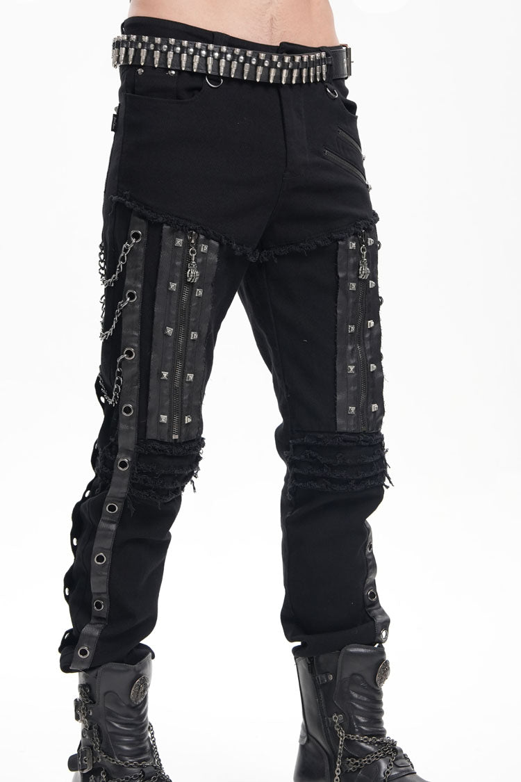 Gothic Pants with Eyelets, Chains, and Studs