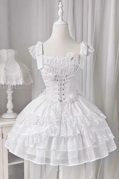 White Rose Multi-Layer Gothic Lolita JSK Dress