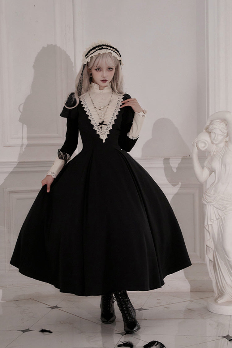 Letters and Poems Nocturne Nun Long Sleeves Ruffle Gothic Lolita Long Dress