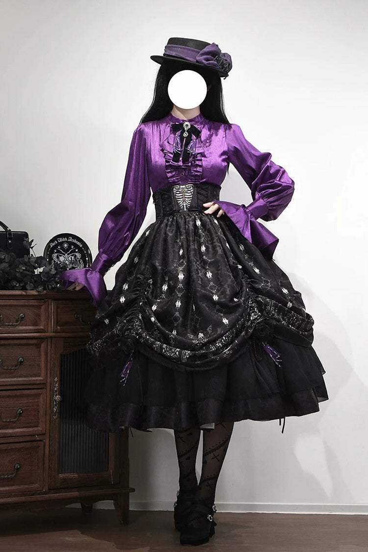 Printed Boned Elegant Gothic Skirt