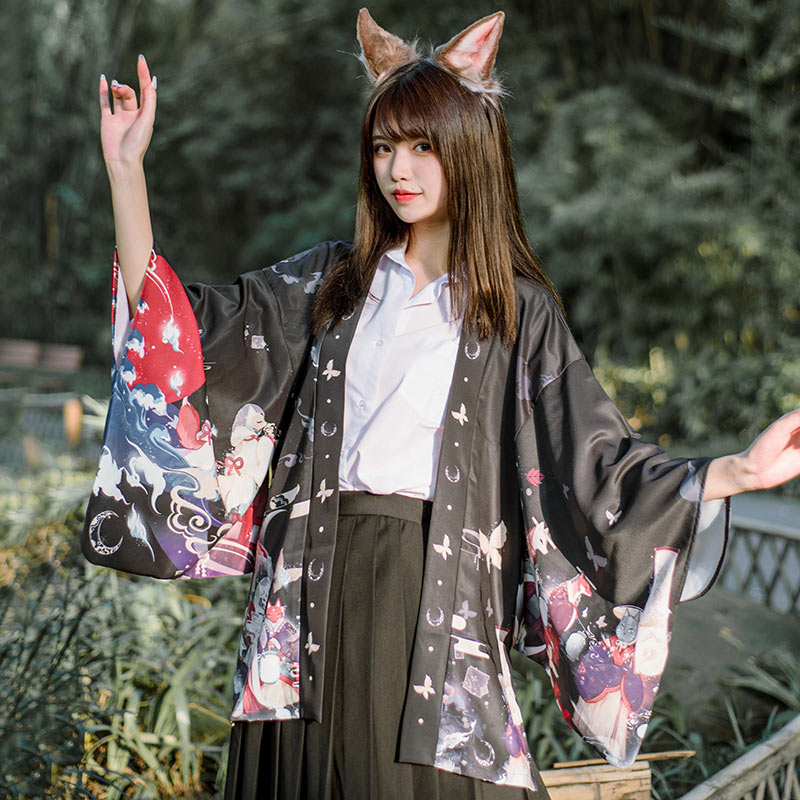 Cardigan ample vintage anime kimono vêtements d'extérieur