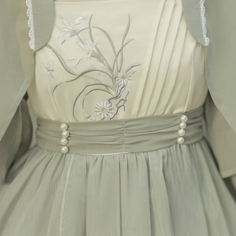 Embroidery Cardigan Orchid Vintage Slip Dress