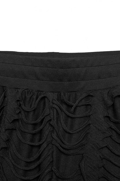 Men's Gothic Loose Pants with Horizontal Striped Ripped Distressed Detailing