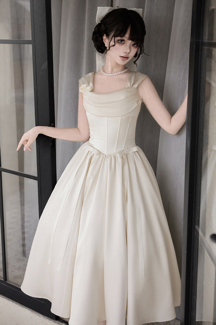 Fishbone Vintage Elegant Jumper Dress Set - Ivory With Love