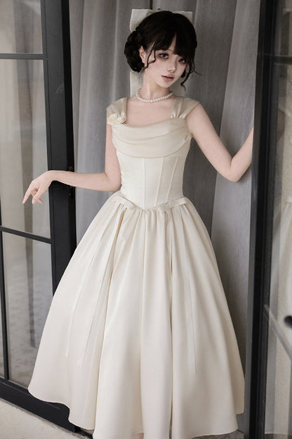 Fishbone Vintage Elegant Jumper Dress Set - Ivory With Love