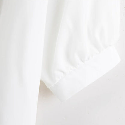 Spring Lapel Print Dress Slip Shirt Loose Green Vintage