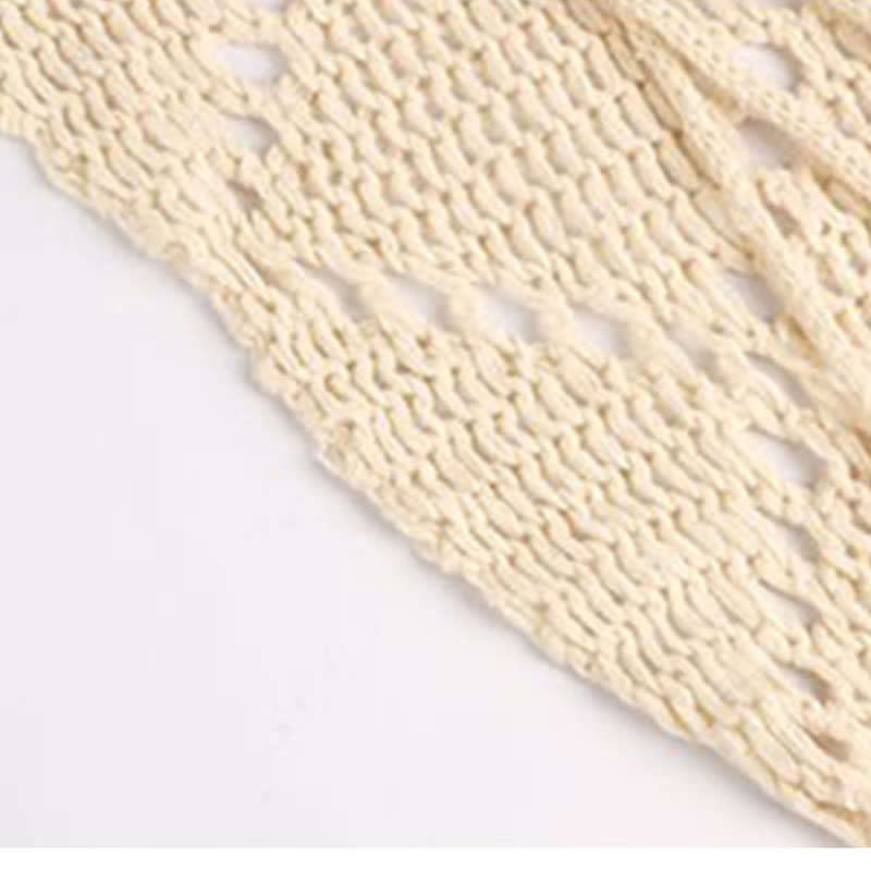 Split Shirt Dress Slip Ruffled Hollow Out Crochet