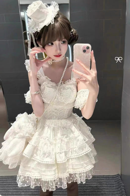 Multi-Layered Bow Lace Sweet Lolita Dress