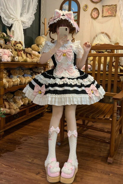 Multi-Layered Ruffled Bowknot Lace Princess JSK