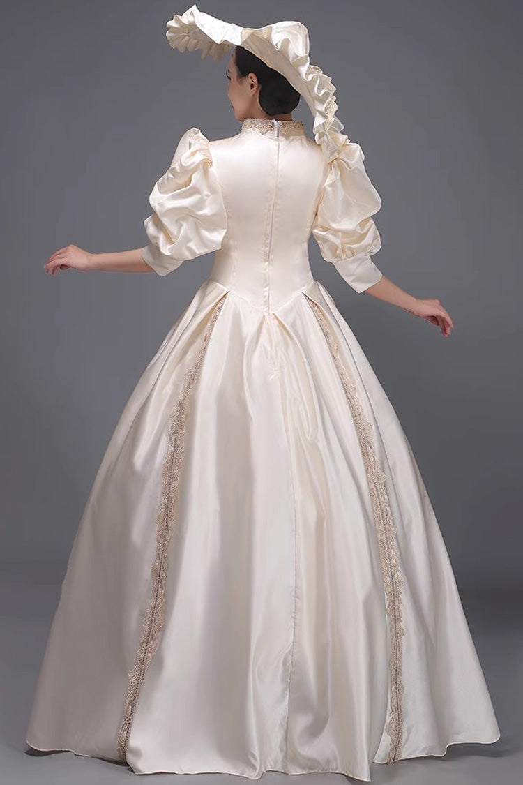 Short Sleeve Vintage Princess Dress in Champagne