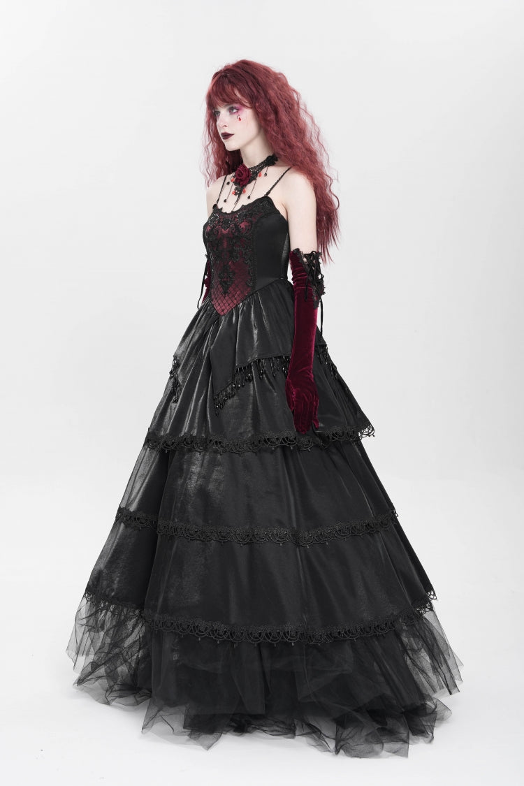 Pearl Embroidered Gothic Slip Dress